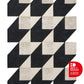 Monochrome Cube-Pattern Wool & Lyocell Rug