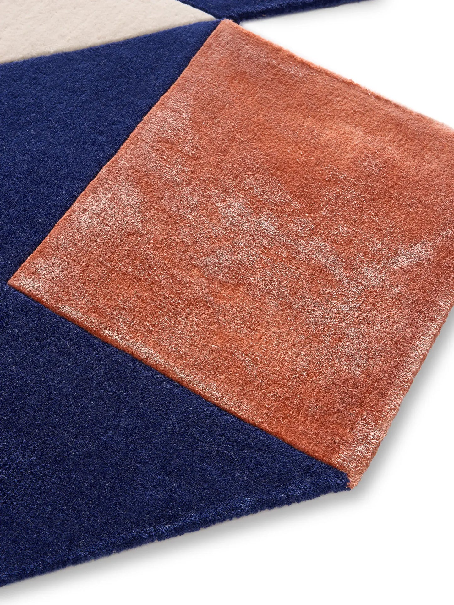 Multicolour Geometric Rug – Blue/Orange