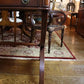 Custom Mahogany Crossed Sabre Leg Writing Table with Gold Tooled Leather