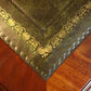 Custom Mahogany Crossed Sabre Leg Writing Table with Gold Tooled Leather