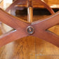 Custom Mahogany Crossed Sabre Leg Writing Table with Gold Tooled Leather