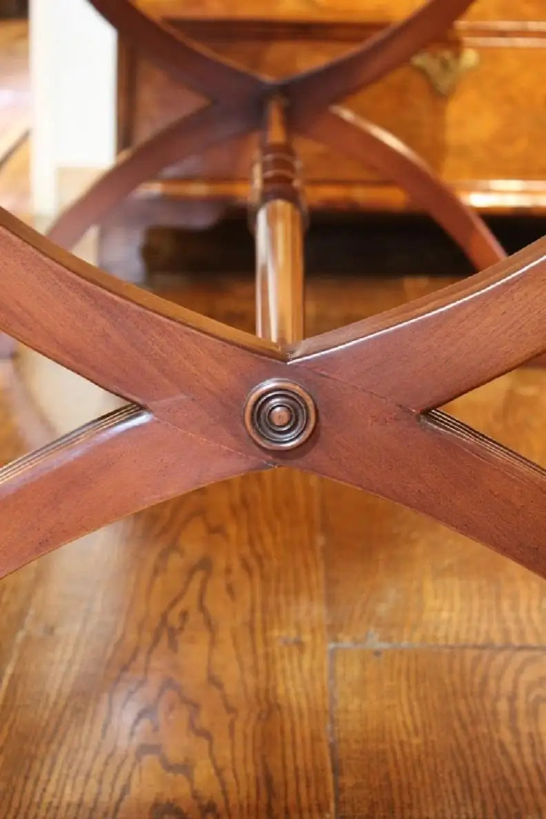 Custom Mahogany Crossed Sabre Leg Writing Table