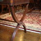 Custom Mahogany Crossed Sabre Leg Writing Table with Gold Tooled Leather
