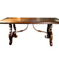17th Century Style Solid Italian Walnut Refectory Writing Table with Dentil Edge & Lyre Base