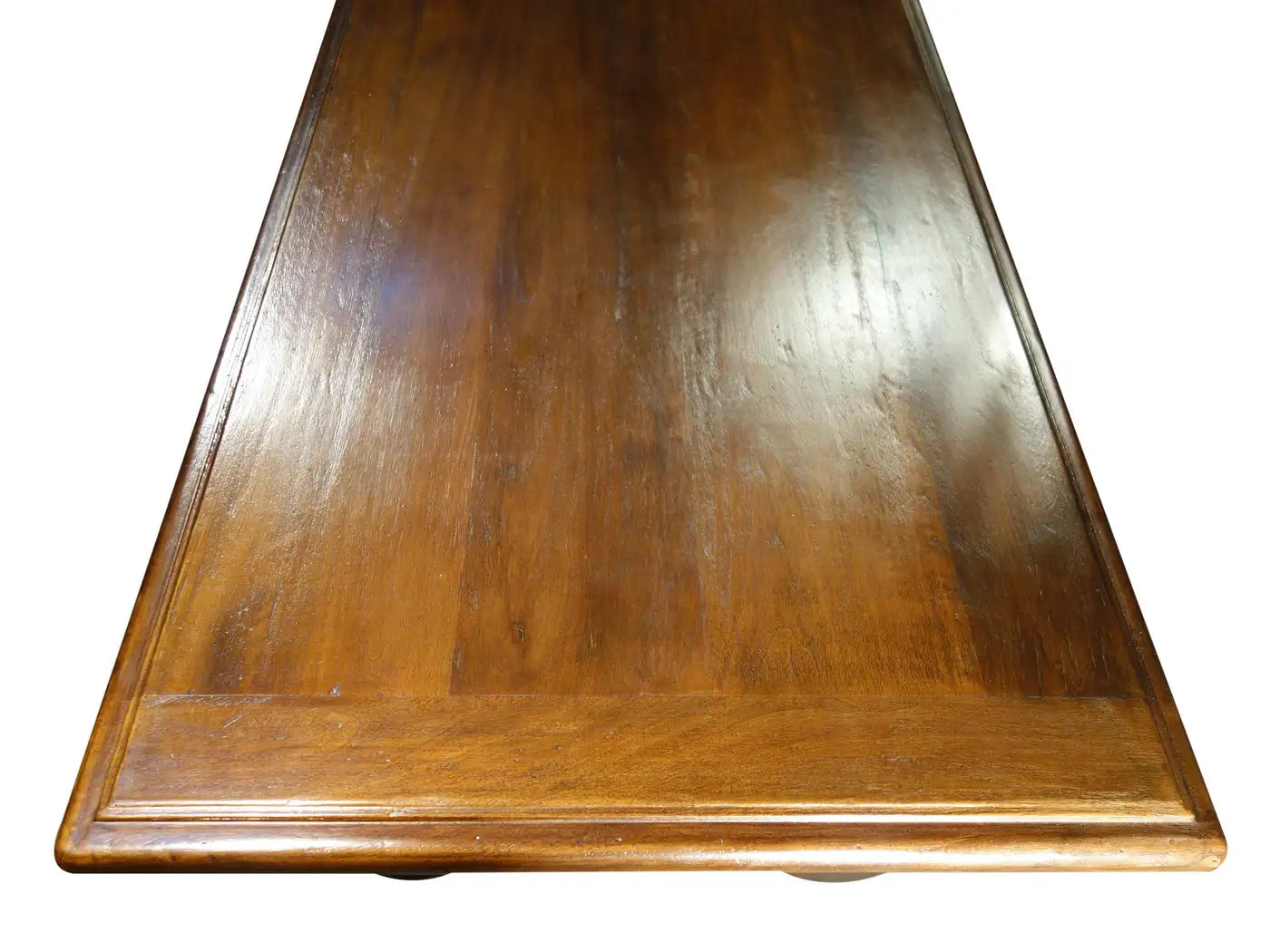 17th Century Style Solid Italian Walnut Refectory Writing Table with Dentil Edge & Lyre Base