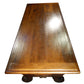 17th Century Style Solid Italian Walnut Refectory Writing Table with Dentil Edge & Lyre Base