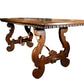 17th Century Style Solid Italian Walnut Refectory Writing Table with Dentil Edge & Lyre Base