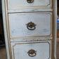 Antique French Country Hand Painted Floral 3 Drawer Nightstands Side Tables