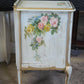 Antique French Country Hand Painted Floral 3 Drawer Nightstands Side Tables