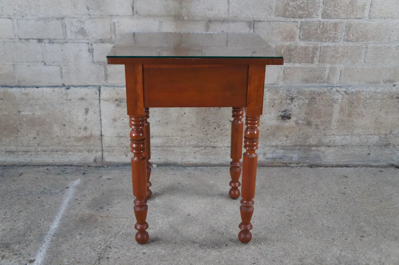 Antique Primitive Early American Cherry Side Accent Table Nightstand 30"
