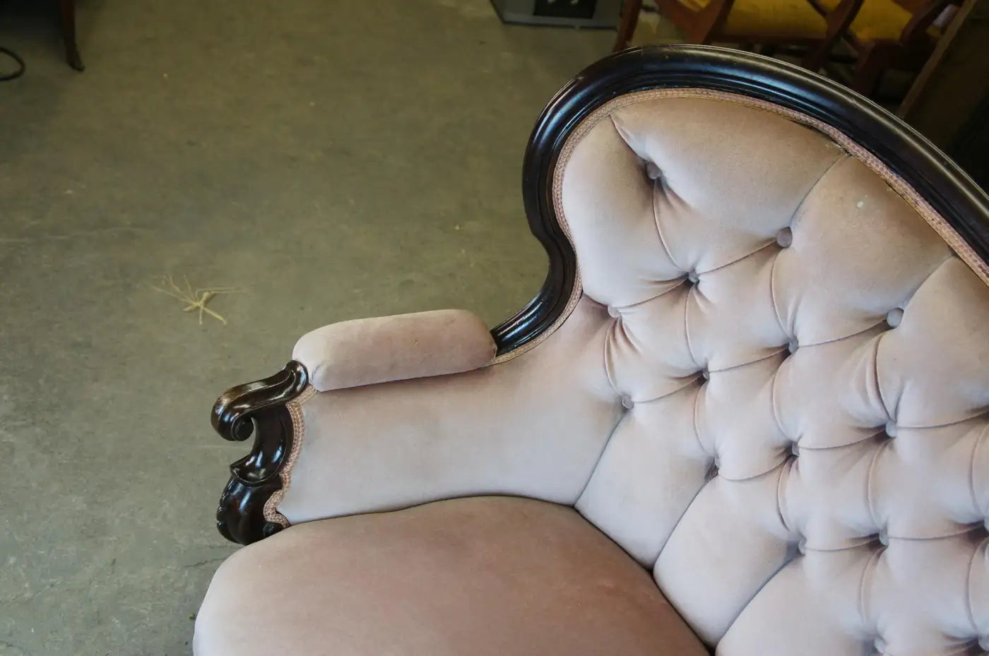 Rare Antique Victorian Walnut Parlor Corner Sofa Settee Couch