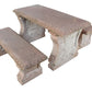 Stone table and bench set on a white background