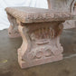 Heavy Italian Granite Carved Outdoor Picnic Dining Table & Benches – 50"