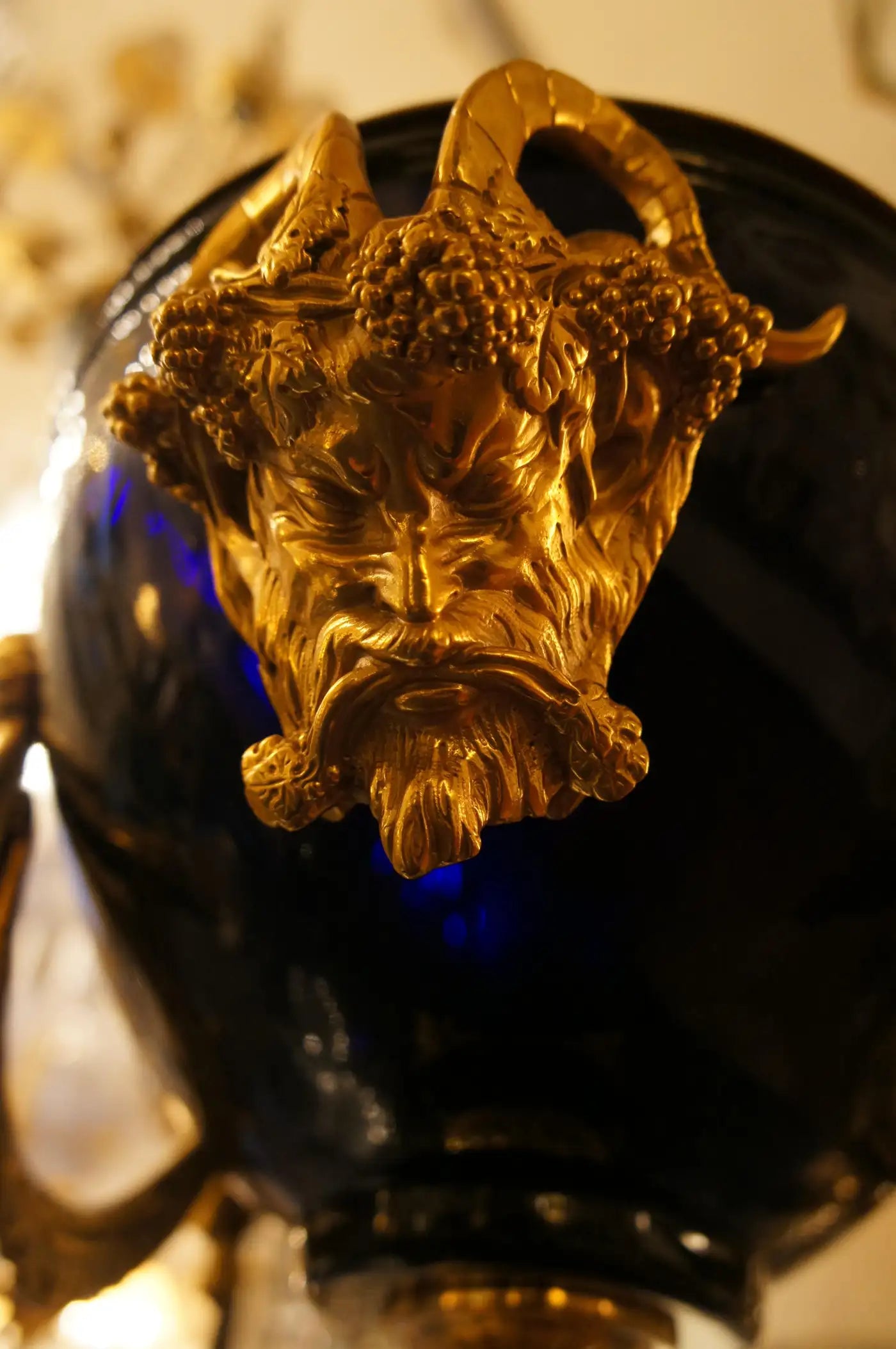 Louis XVI Style Gilt Bronze and Blue Crystal Bowl