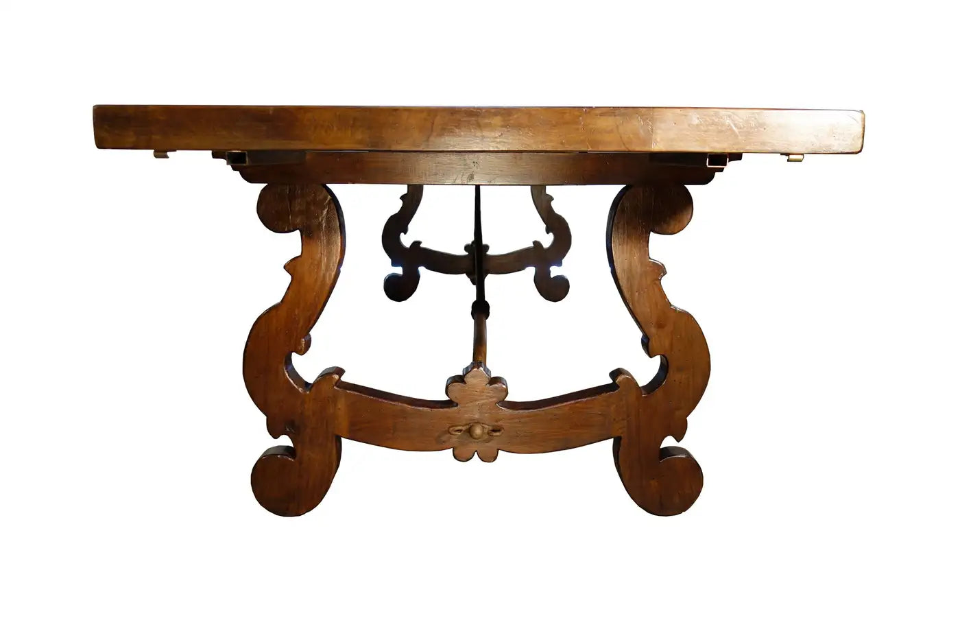17th C Refectory Style Italian Walnut Dining Table with End Extensions to order