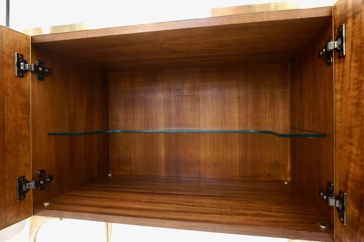 CONTEMPORARY ART DECO ROYAL BLUE GLASS MODERN CABINET / BAR