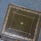 Military Campaign Wood Bedside Nightstand End Table Green Leather Top