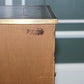Military Campaign Wood Bedside Nightstand End Table Green Leather Top