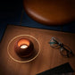 Tealight Candle Holder "Sfär Red Soil" in Glass and Glazed Porcelain
