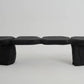 Black stone bench on a white background