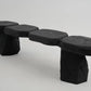 Black stone bench on a white background