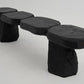 Black stone bench on a white background