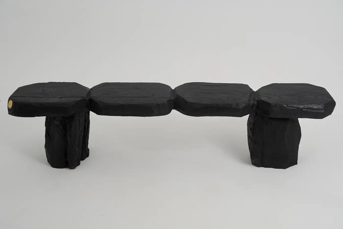 Black Burnt Oak Brutalist Bench Indoor & Outdoor by Logniture