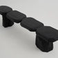 Black Burnt Oak Brutalist Bench Indoor & Outdoor by Logniture