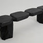 Black Burnt Oak Brutalist Bench Indoor & Outdoor by Logniture
