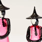 Pair of Signed Bellini, Murano Solid Crystal Chinese Figures