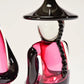 Pair of Signed Bellini, Murano Solid Crystal Chinese Figures