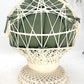 Set of 2 Egg Shape Fiberglass Spun Outdoor Lounge Chairs with Woodard Glass-Top Coffee Table