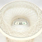 Set of 2 Egg Shape Fiberglass Spun Outdoor Lounge Chairs with Woodard Glass-Top Coffee Table