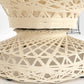 Set of 2 Egg Shape Fiberglass Spun Outdoor Lounge Chairs with Woodard Glass-Top Coffee Table