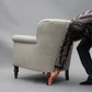 Geffrey Arm Chair Upholstered in Belgian Linen or Custom Fabric