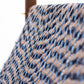 Handcrafted Solid Wood Hammock Chair with Blue & Pale Pink Woven Detailing