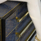 ANTIQUE SAPPHIRE BLUE MURANO GLASS CHEST OF DRAWERS WITH GOLD LEAF & BRASS
