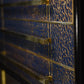 ANTIQUE SAPPHIRE BLUE MURANO GLASS CHEST OF DRAWERS WITH GOLD LEAF & BRASS