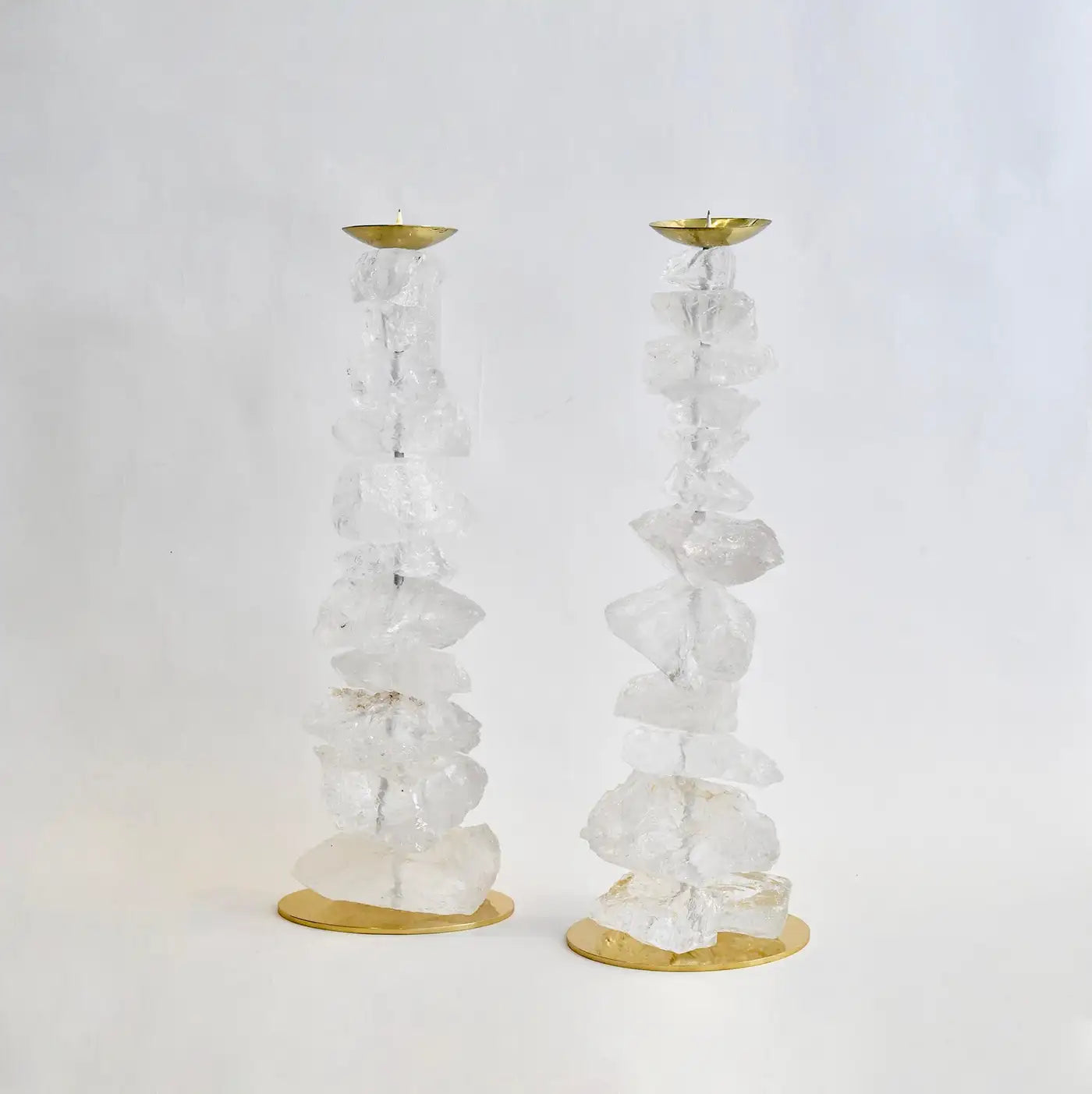 Natural Rock Crystal Candle Holders