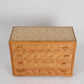 Mid-Century Italian Chest of Drawers – Rattan & Bamboo with Glass Top, 1970s