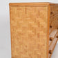 Mid-Century Italian Chest of Drawers – Rattan & Bamboo with Glass Top, 1970s