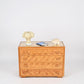 Wooden dresser with three drawers on a white background