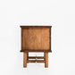 Wooden side table on a white background