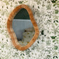 Asymmetrical Wall Mirror with Organic Rattan Cane Frame – Contemporary