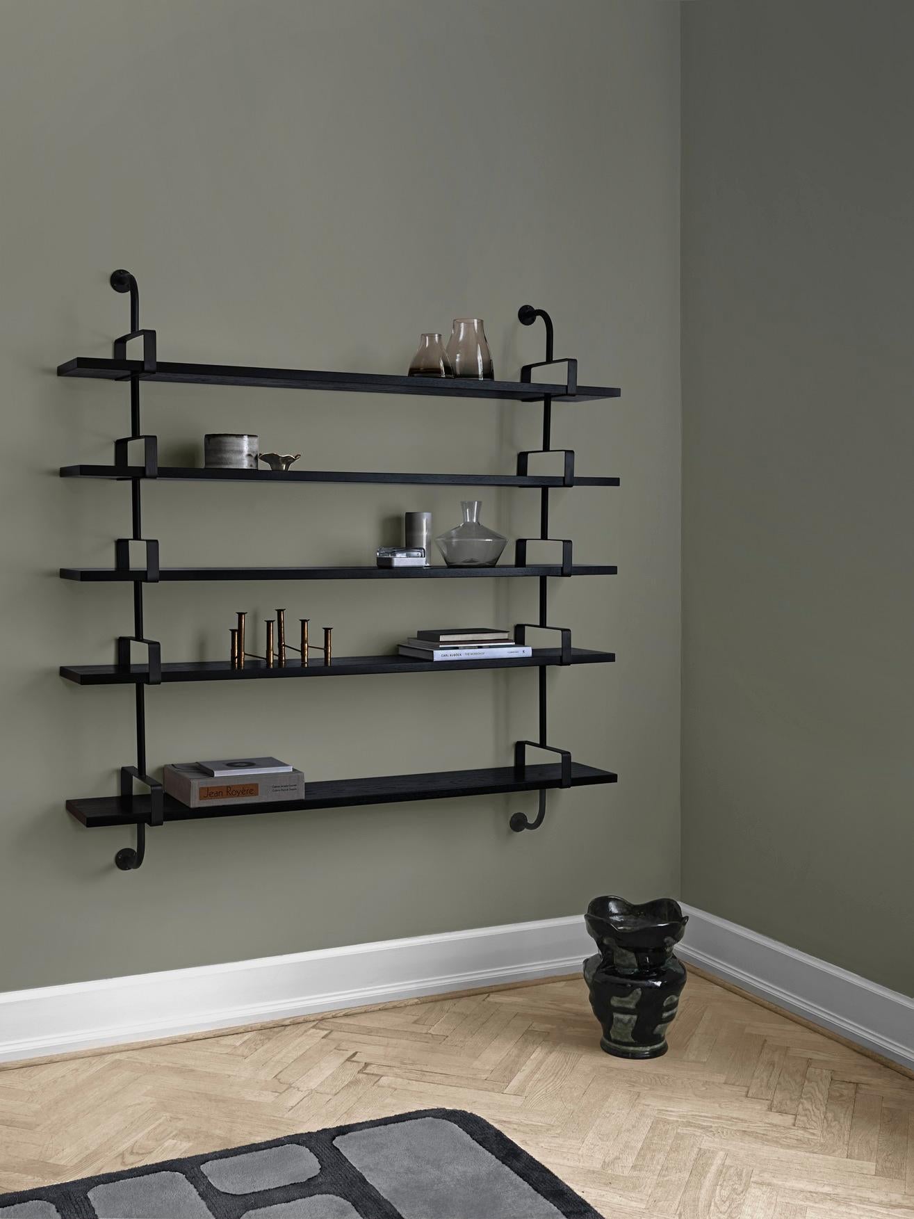 Mid-Century Modern ‘Démon’ 5-Shelf System in Black Ash – Medium Size