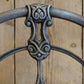 DOUBLE ANTIQUE CAST IRON AND BRASS BED – BLUE VERDIGRIS FINISH