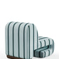 Striped armchair with a white background
