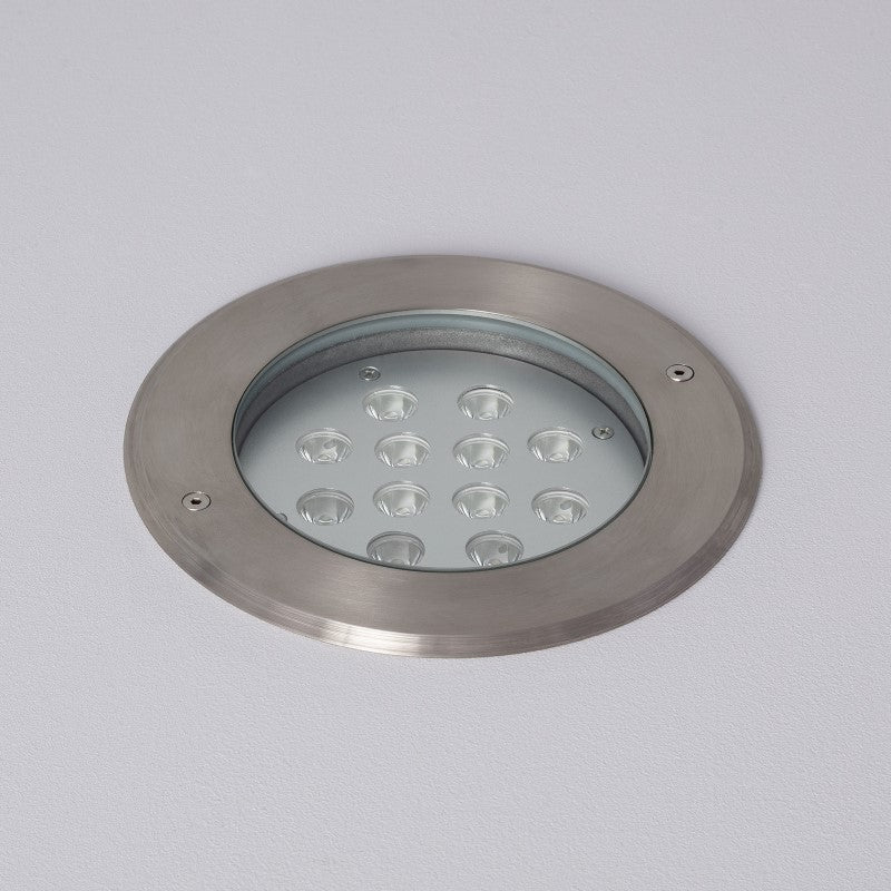 12W Warm White LED Recessed Ground Light – Stainless Steel