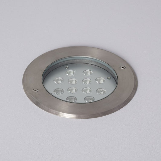 12W Warm White LED Recessed Ground Light – Stainless Steel
