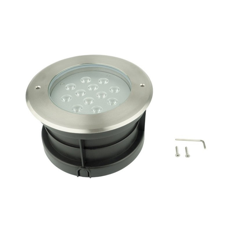 12W Warm White LED Recessed Ground Light – Stainless Steel